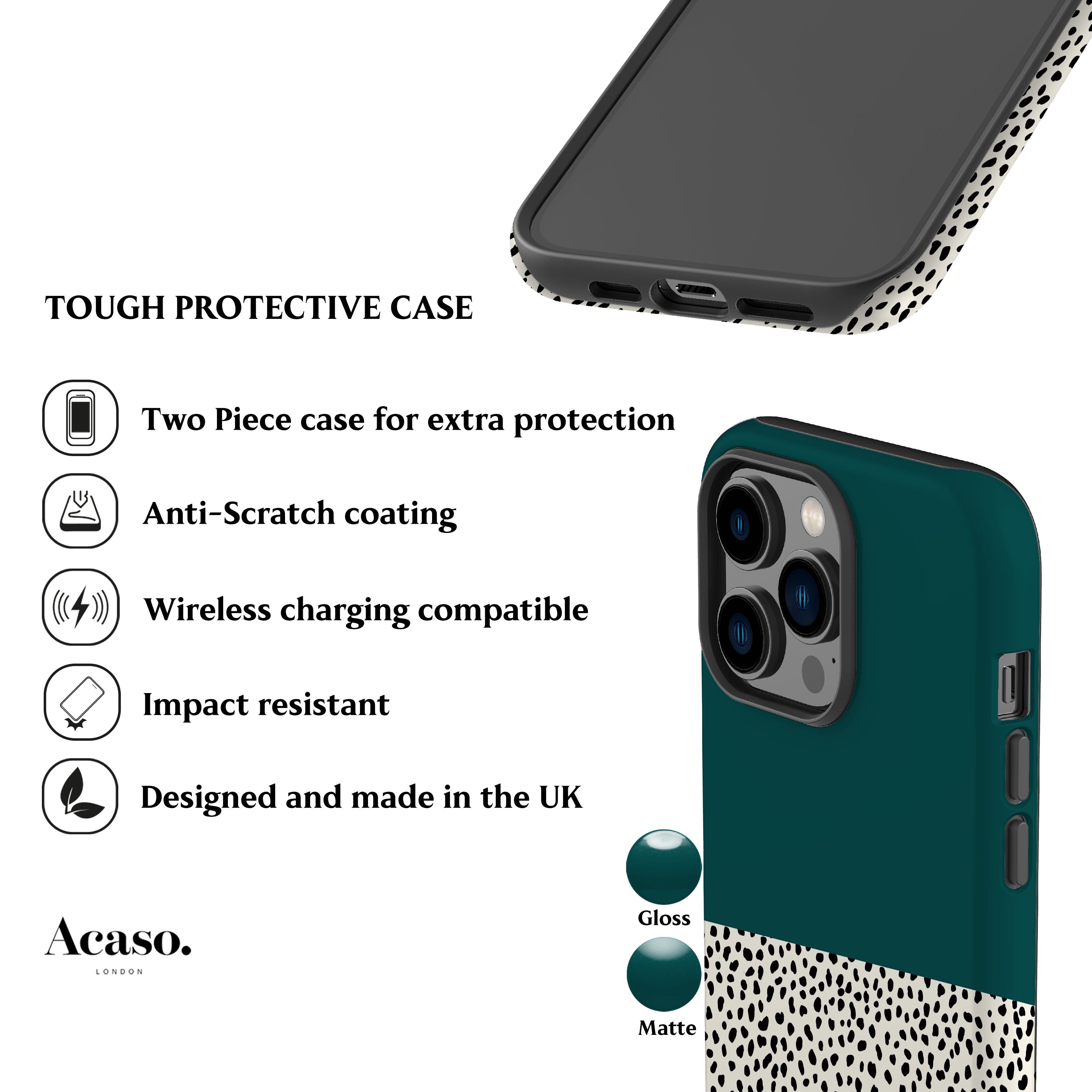 Geo Dalmatian Teal Phone Case