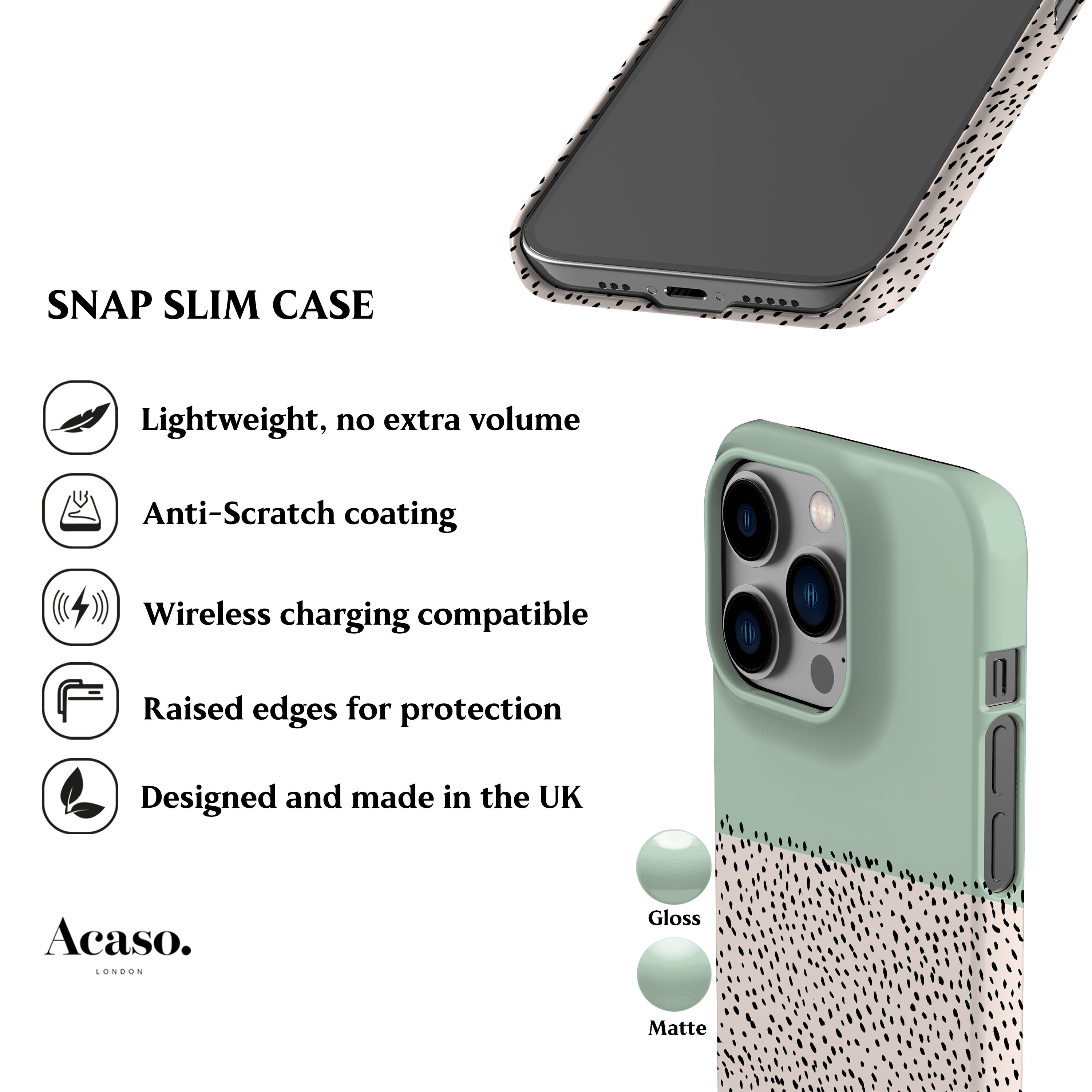 Geo Mini Dots Green Phone Case
