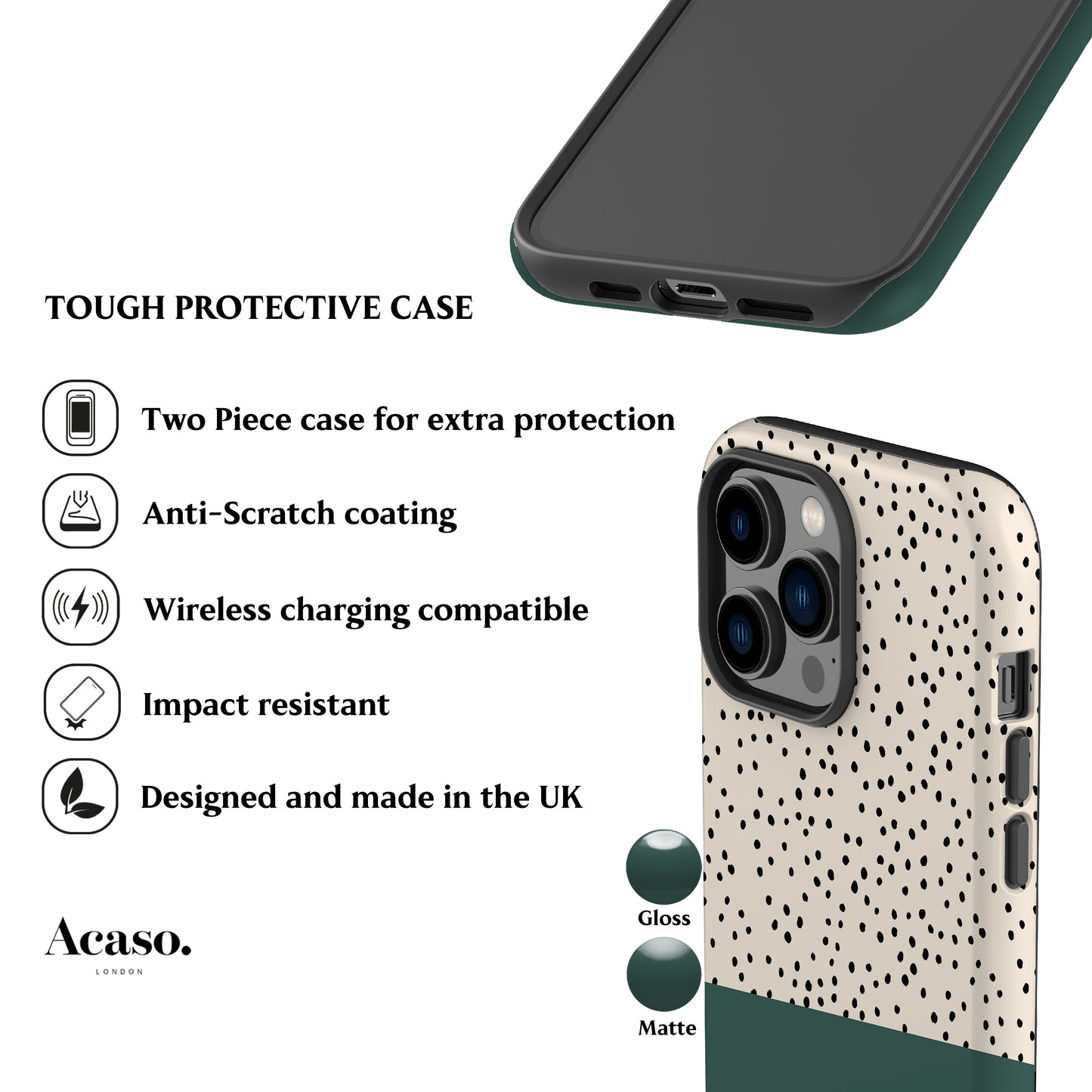 Geo Mini Spots Green Phone Case