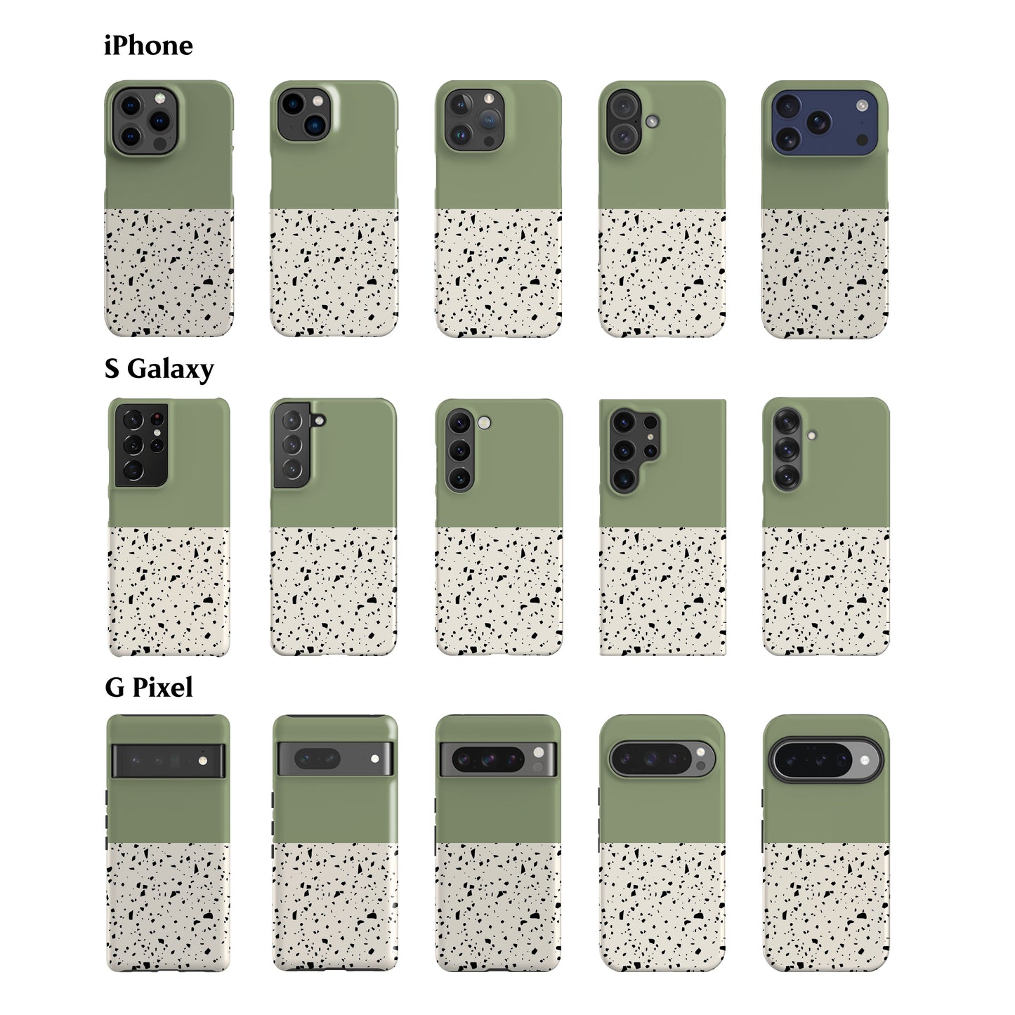 Geo Terrazzo Green Phone Case