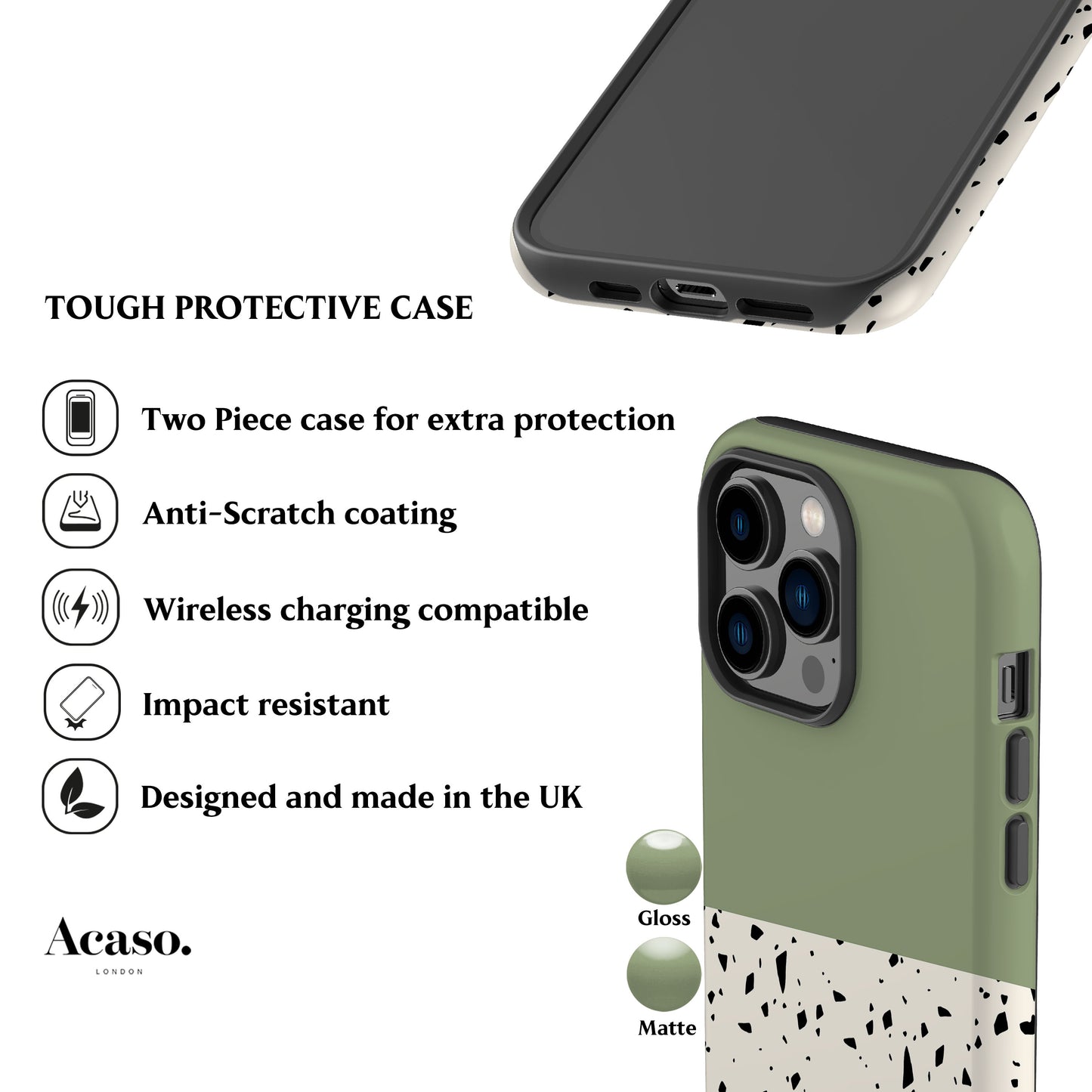 Geo Terrazzo Green Phone Case