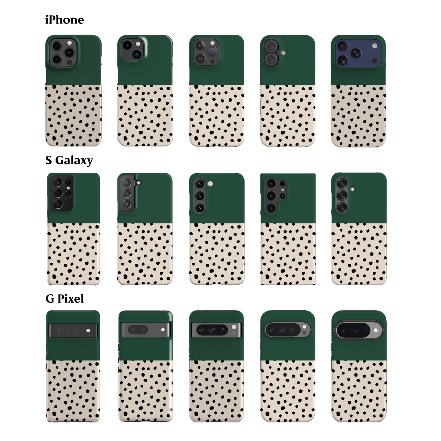 Geo Spotty Dark Green Phone Case