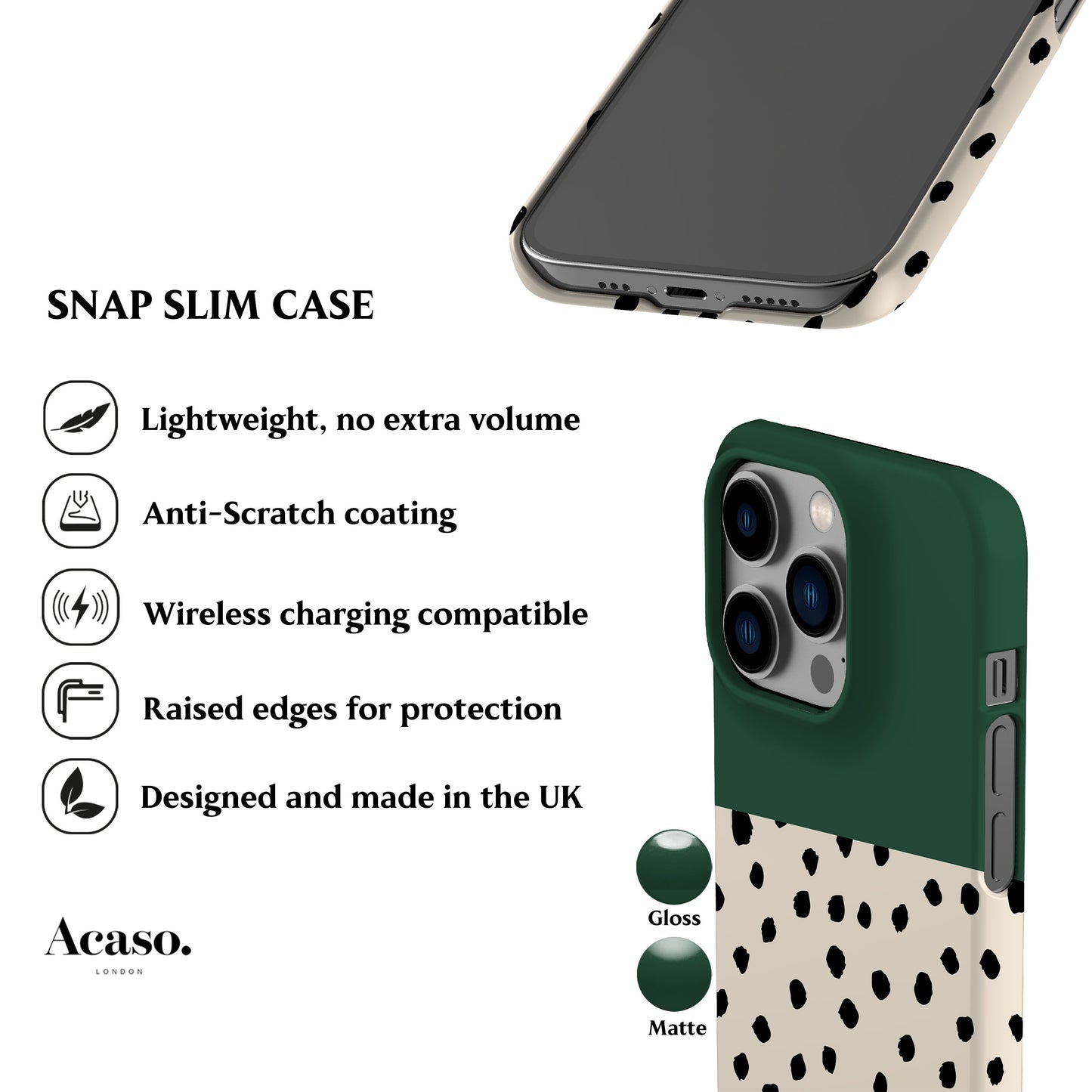 Geo Spotty Dark Green Phone Case