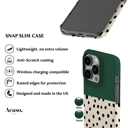 Geo Spotty Dark Green Phone Case