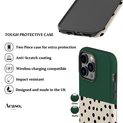 Geo Spotty Dark Green Phone Case
