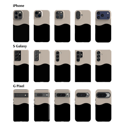 Geo Wave Black Phone Case