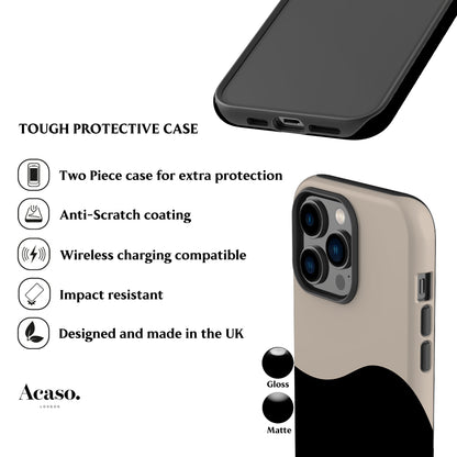 Geo Wave Black Phone Case