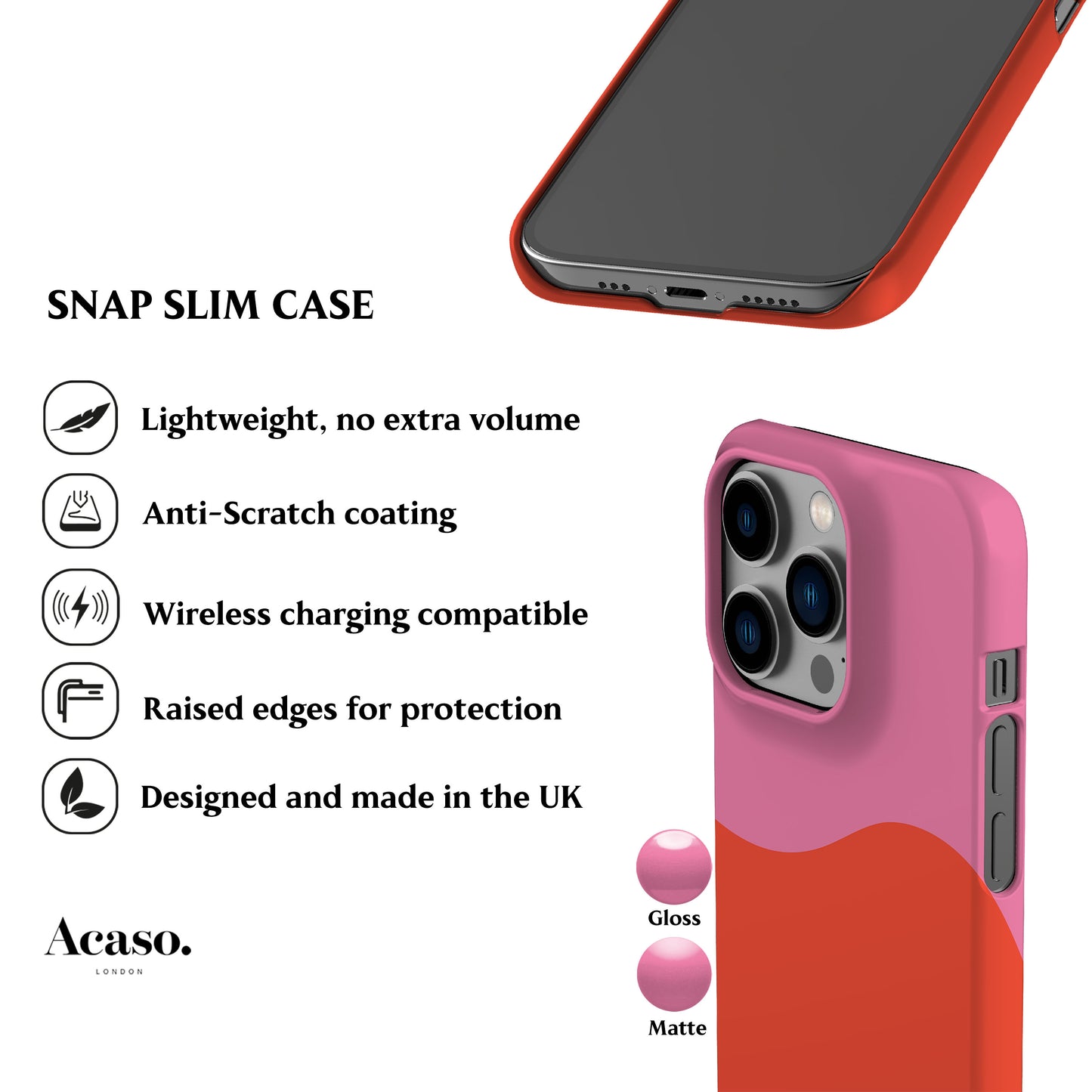 Geo Wave Red Phone Case