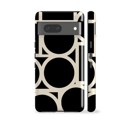 Geo Circles Black Phone Case