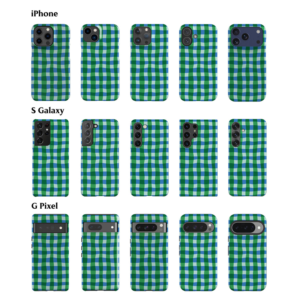 Green Blue Plaid Phone Case