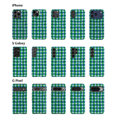 Green Blue Plaid Phone Case