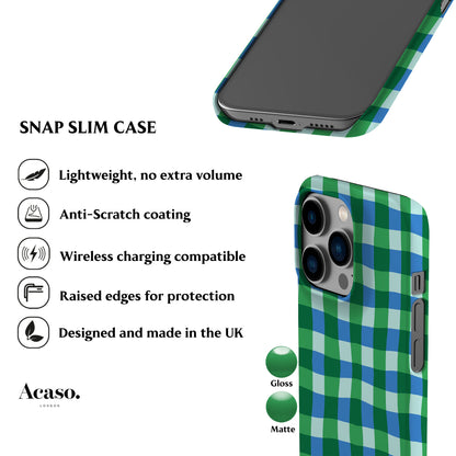 Green Blue Plaid Phone Case