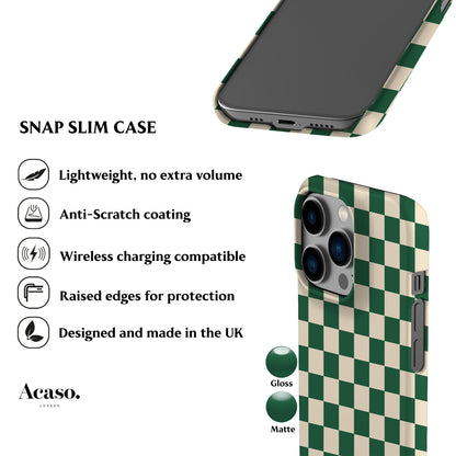 Green Hope Checkered Phone Case