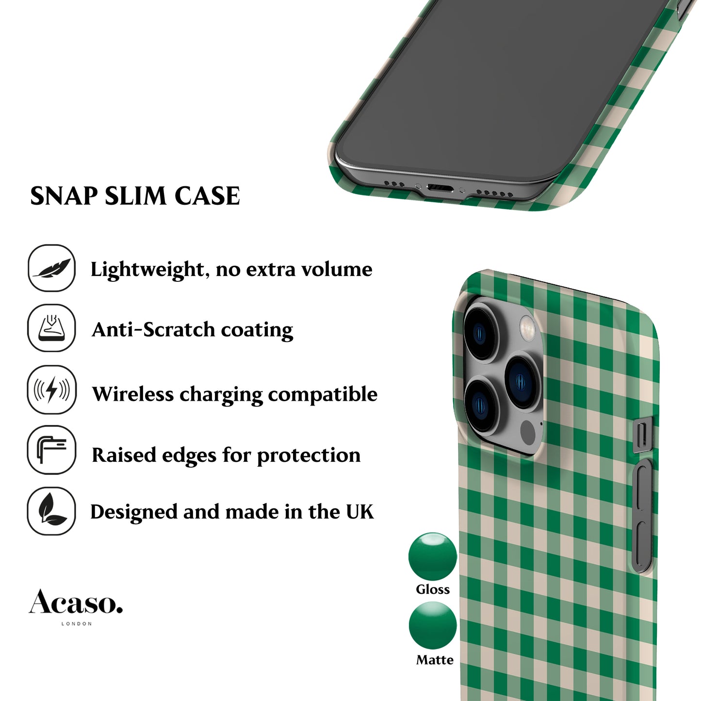 Green Hope Plaid Phone Case
