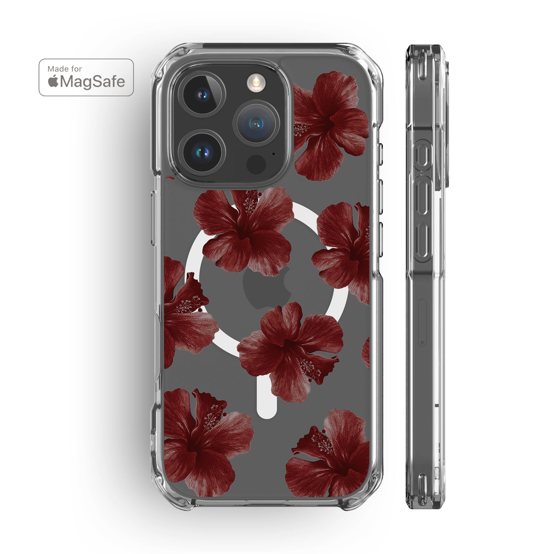 Hibiscus Clear MagSafe iPhone Case