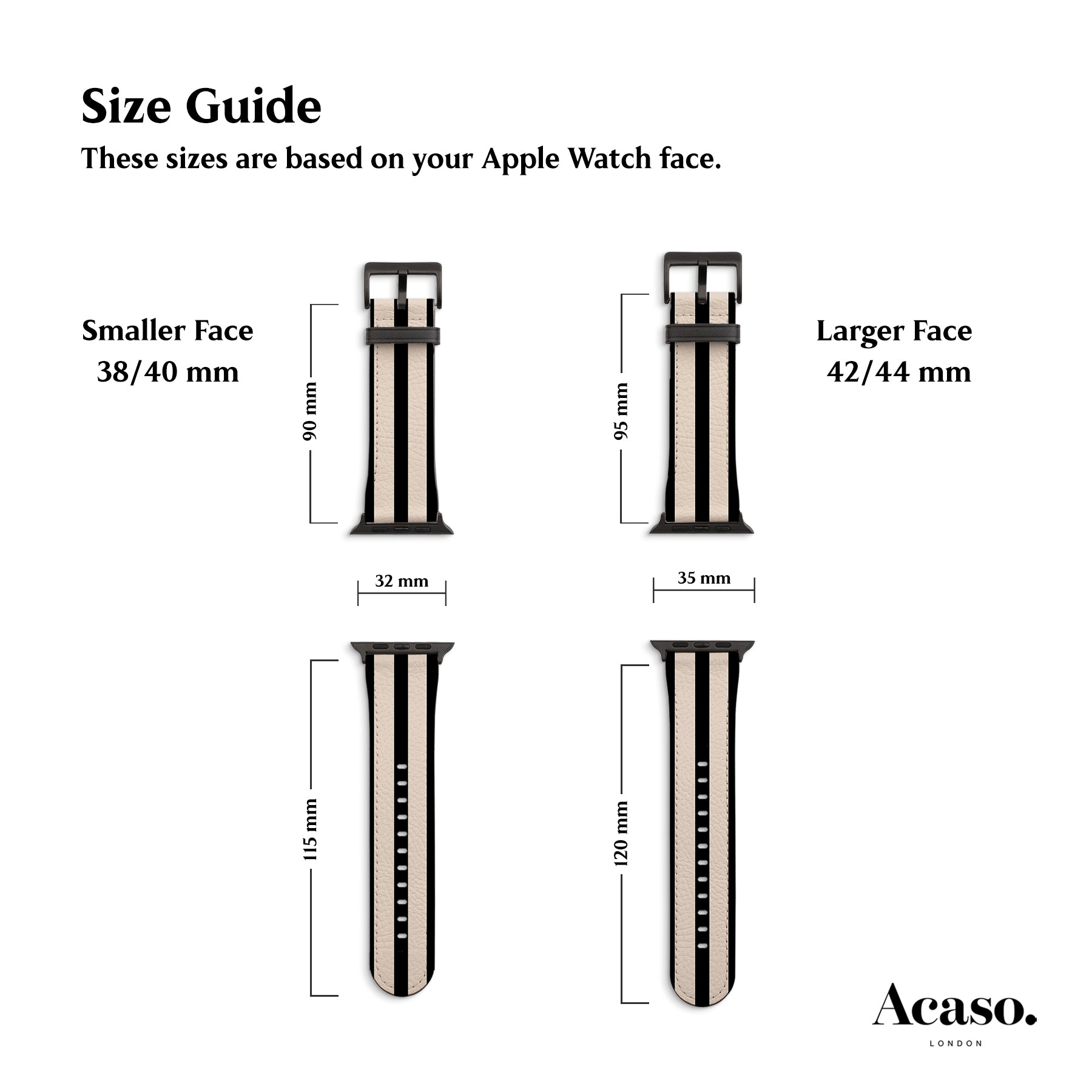 Ibiza Black Stripes Apple Watch Strap