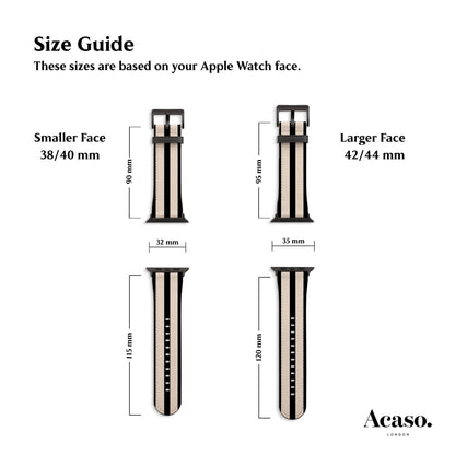 Ibiza Black Stripes Apple Watch Strap
