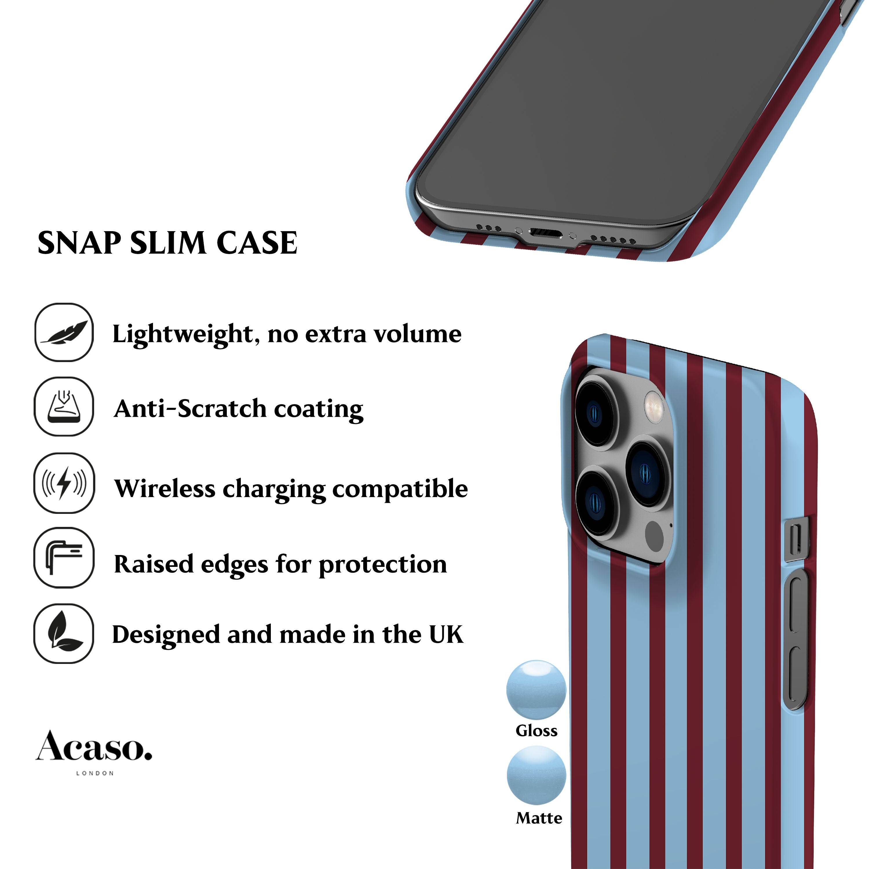 Ibiza Blue Stripes Phone Case
