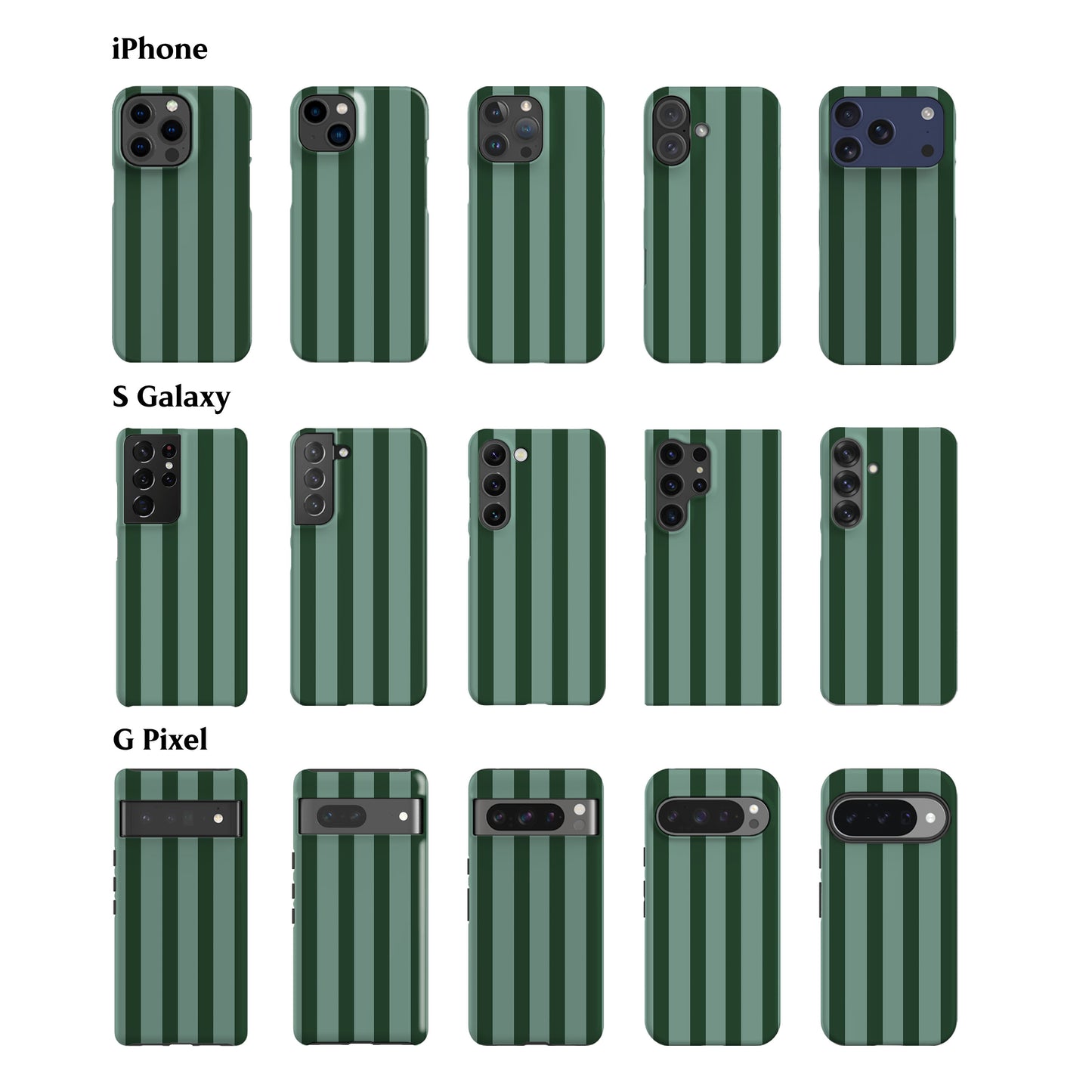 Mint Green Striped Phone Case