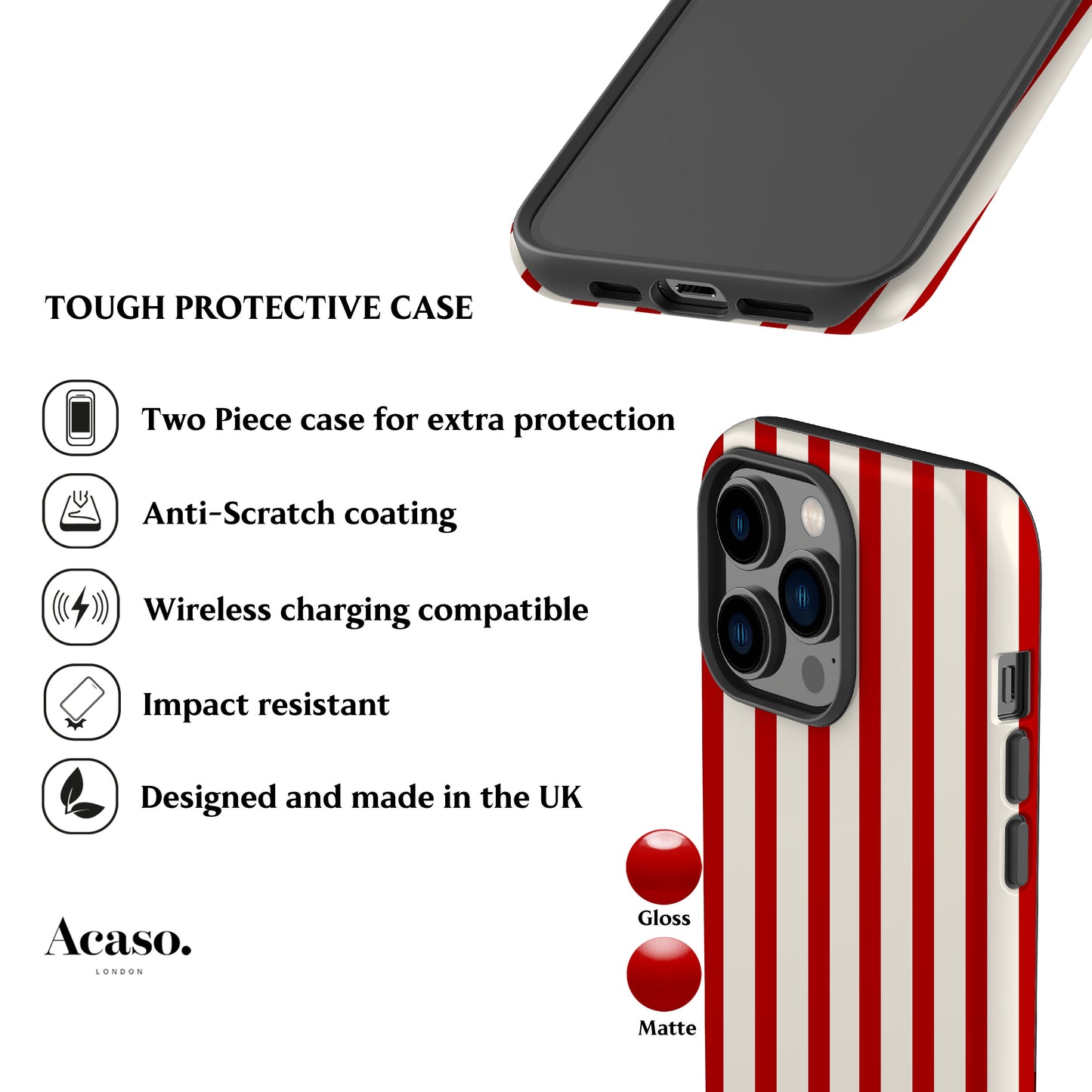 Ibiza Red Stripes Phone Case