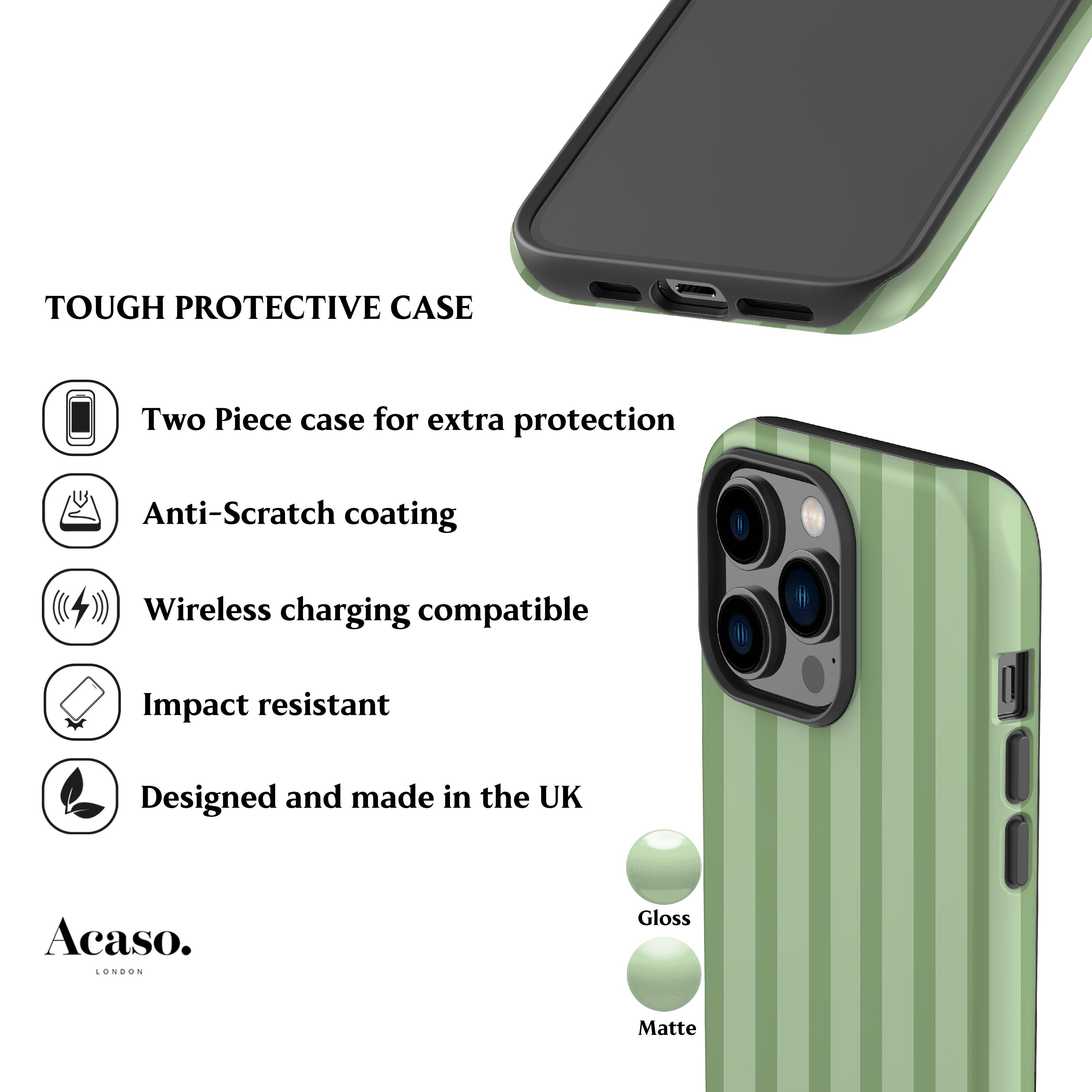 Ibiza Stripes Mint Phone Case