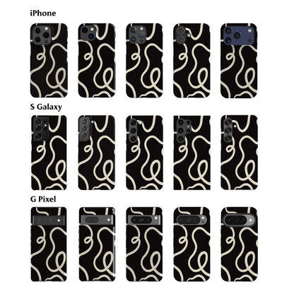 Ink Lines Black Phone Case