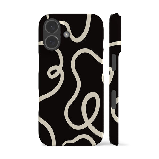 Ink Lines Black Phone Case