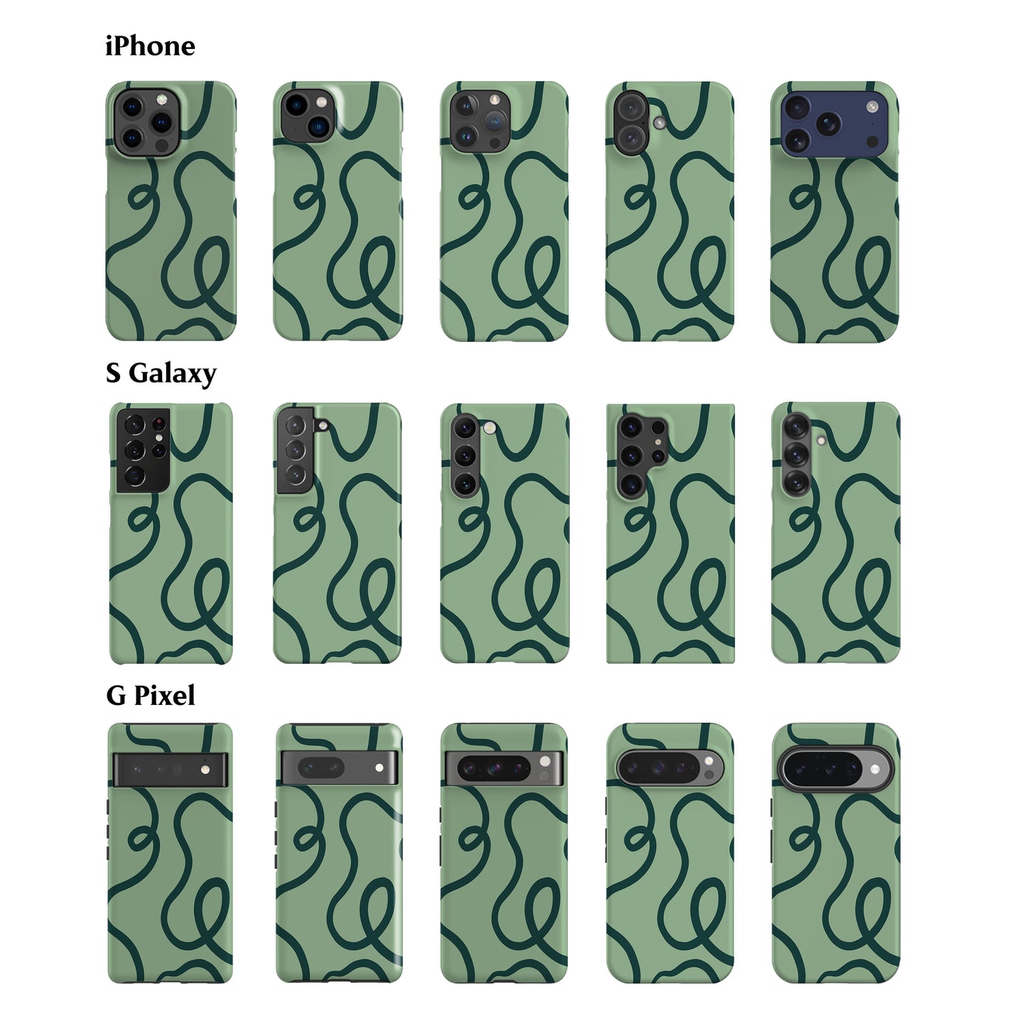 Ink Lines Green Phone Case