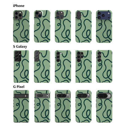 Ink Lines Green Phone Case
