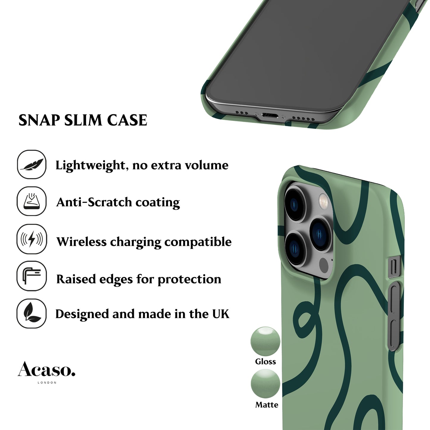 Ink Lines Green Phone Case