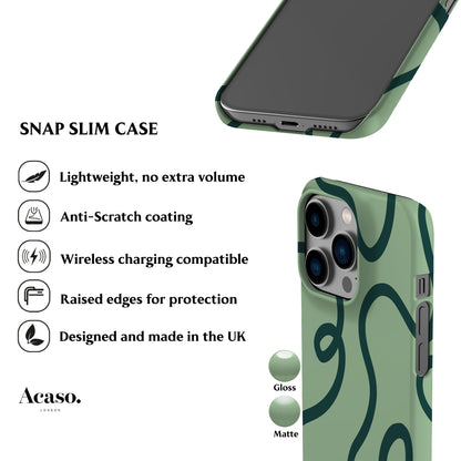 Ink Lines Green Phone Case