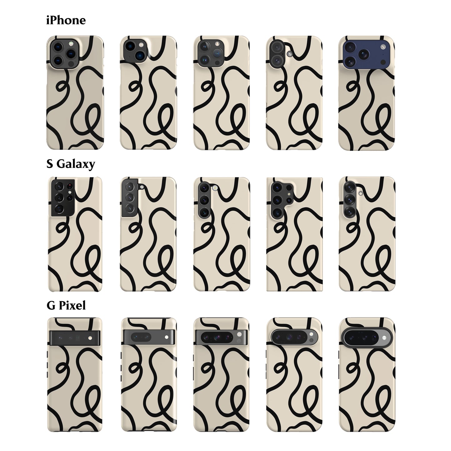 Ink Lines White Phone Case