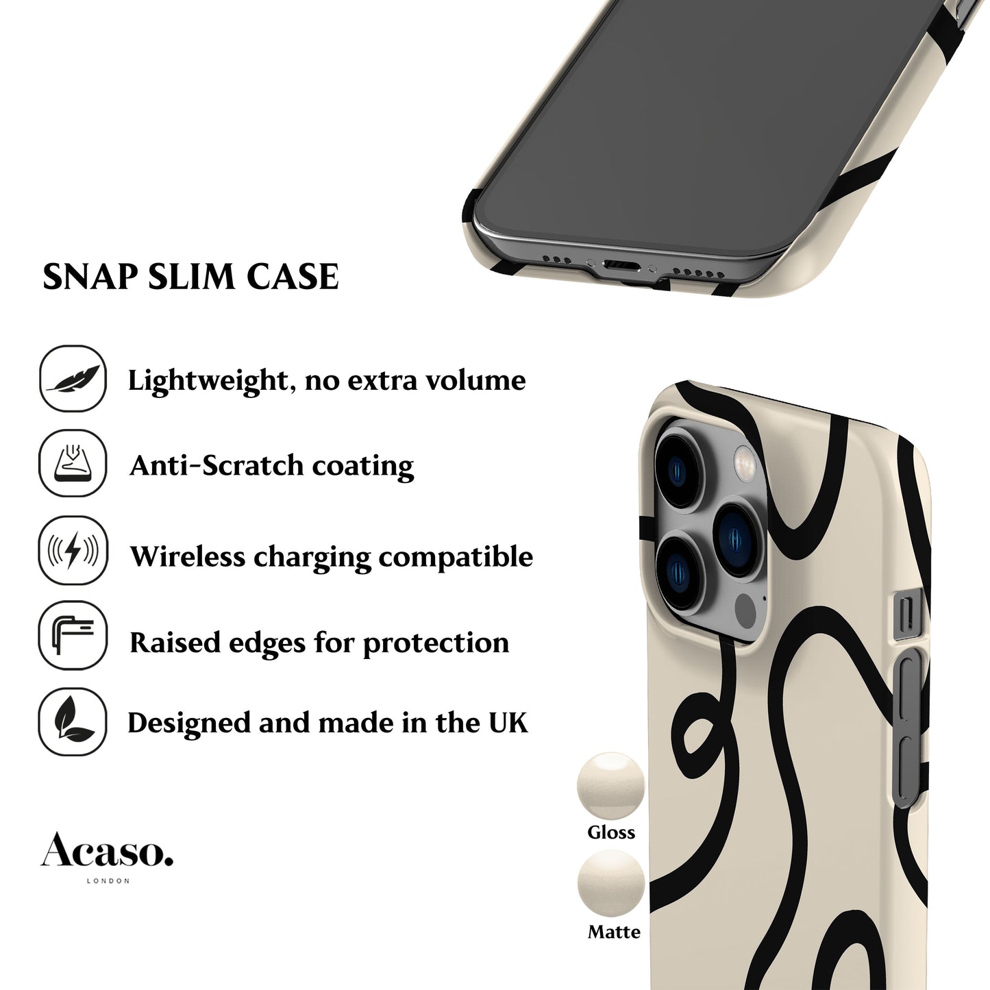 Ink Lines White Phone Case