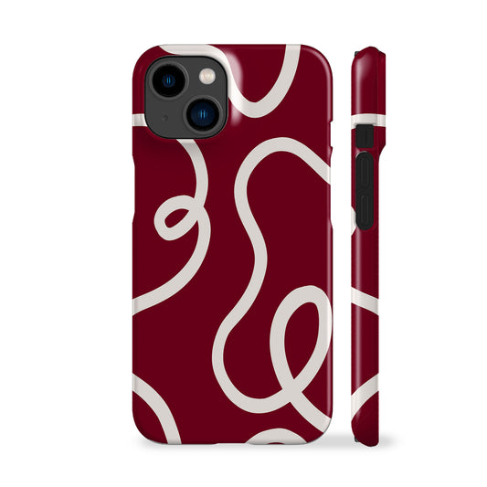 Ink Lines Maroon Phone Case