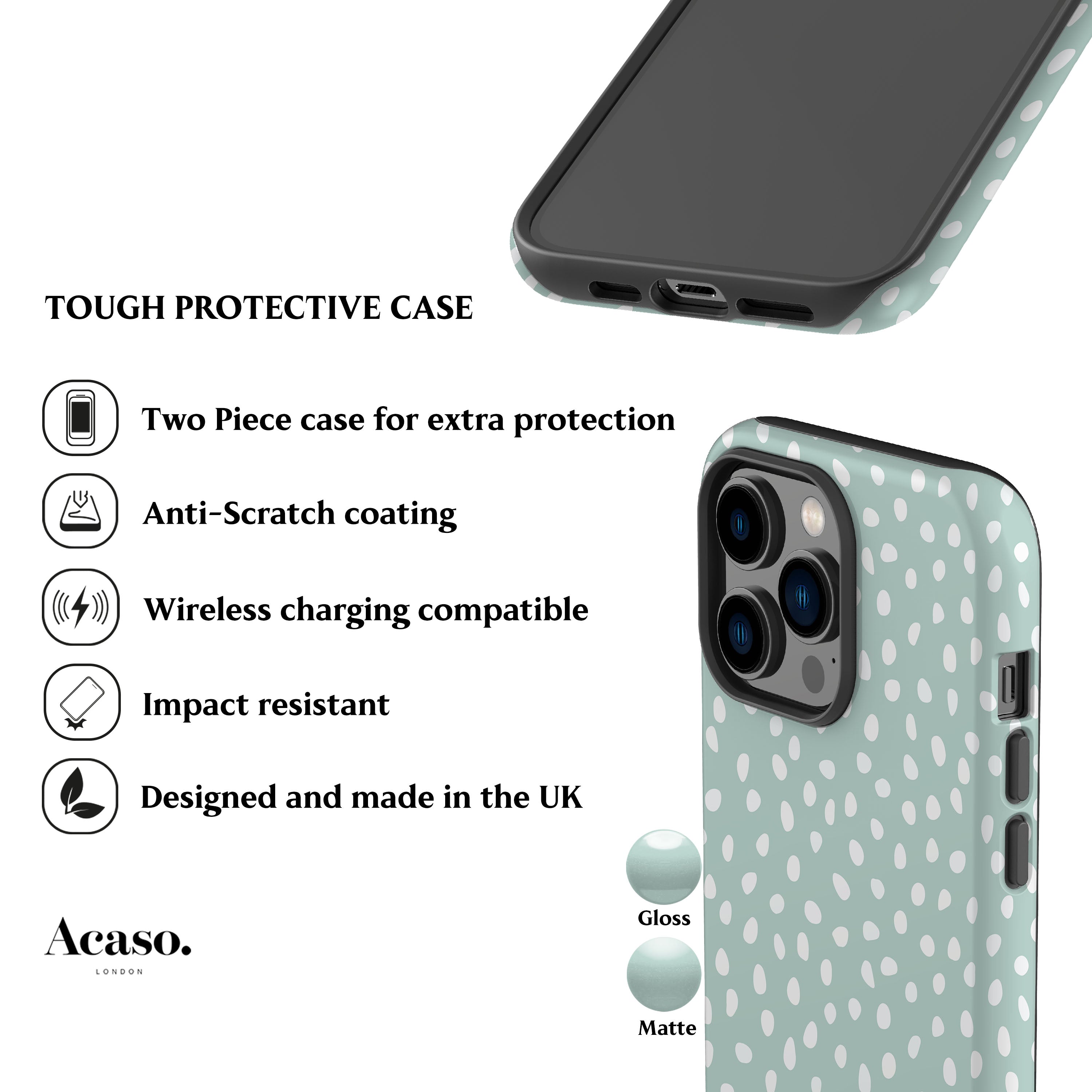 Jade Mini Dots Mint Phone Case