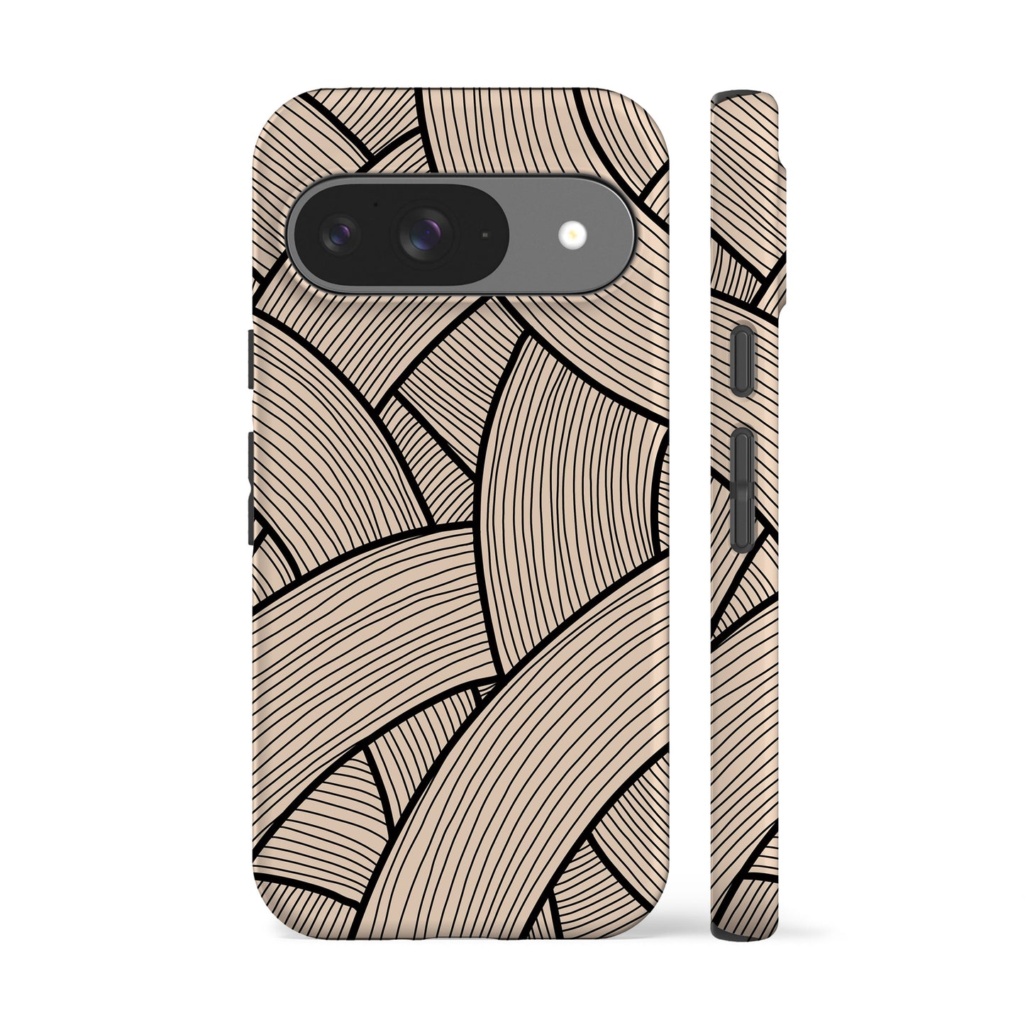 Japanese Line Art Beige Phone Case