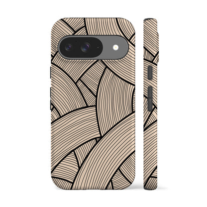 Japanese Line Art Beige Phone Case
