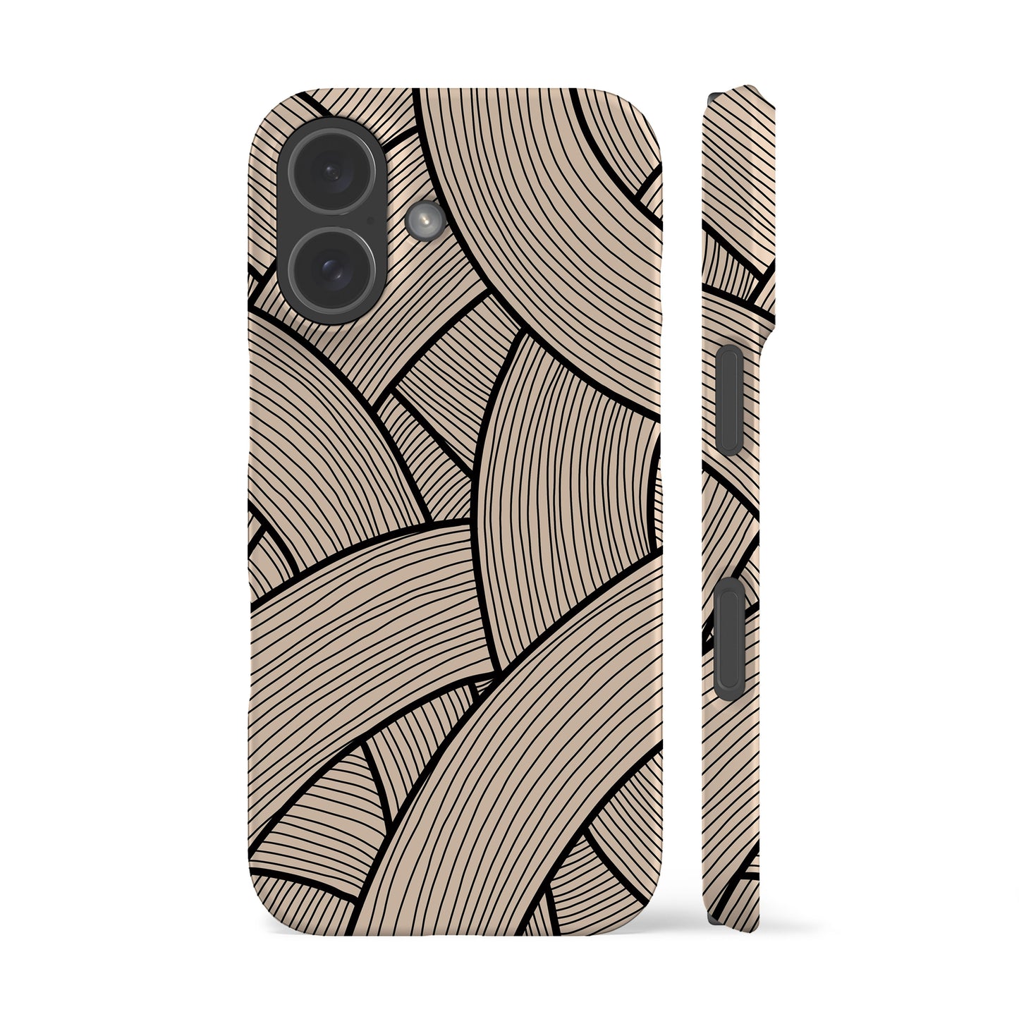 Japanese Line Art Beige Phone Case
