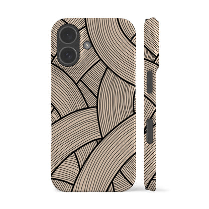 Japanese Line Art Beige Phone Case