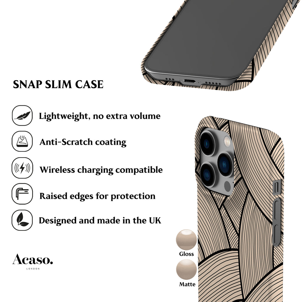 Japanese Line Art Beige Phone Case