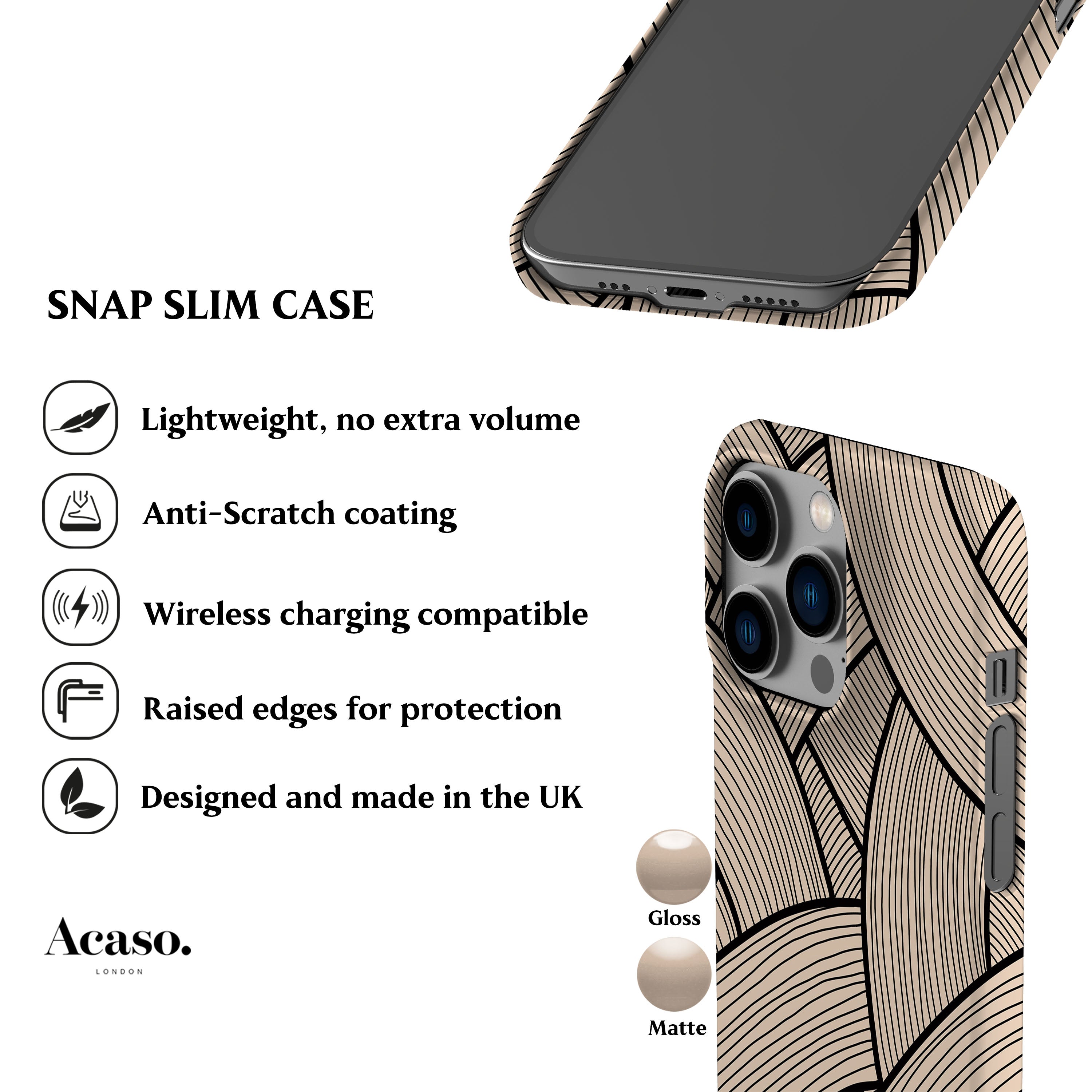 Japanese Line Art Beige Phone Case