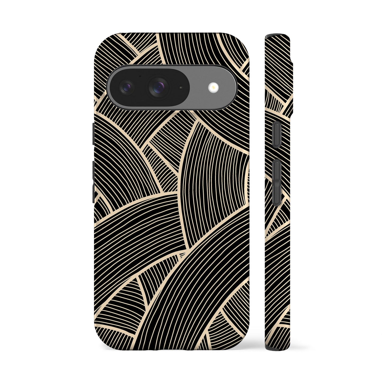 Japanese Line Art Black Phone Case