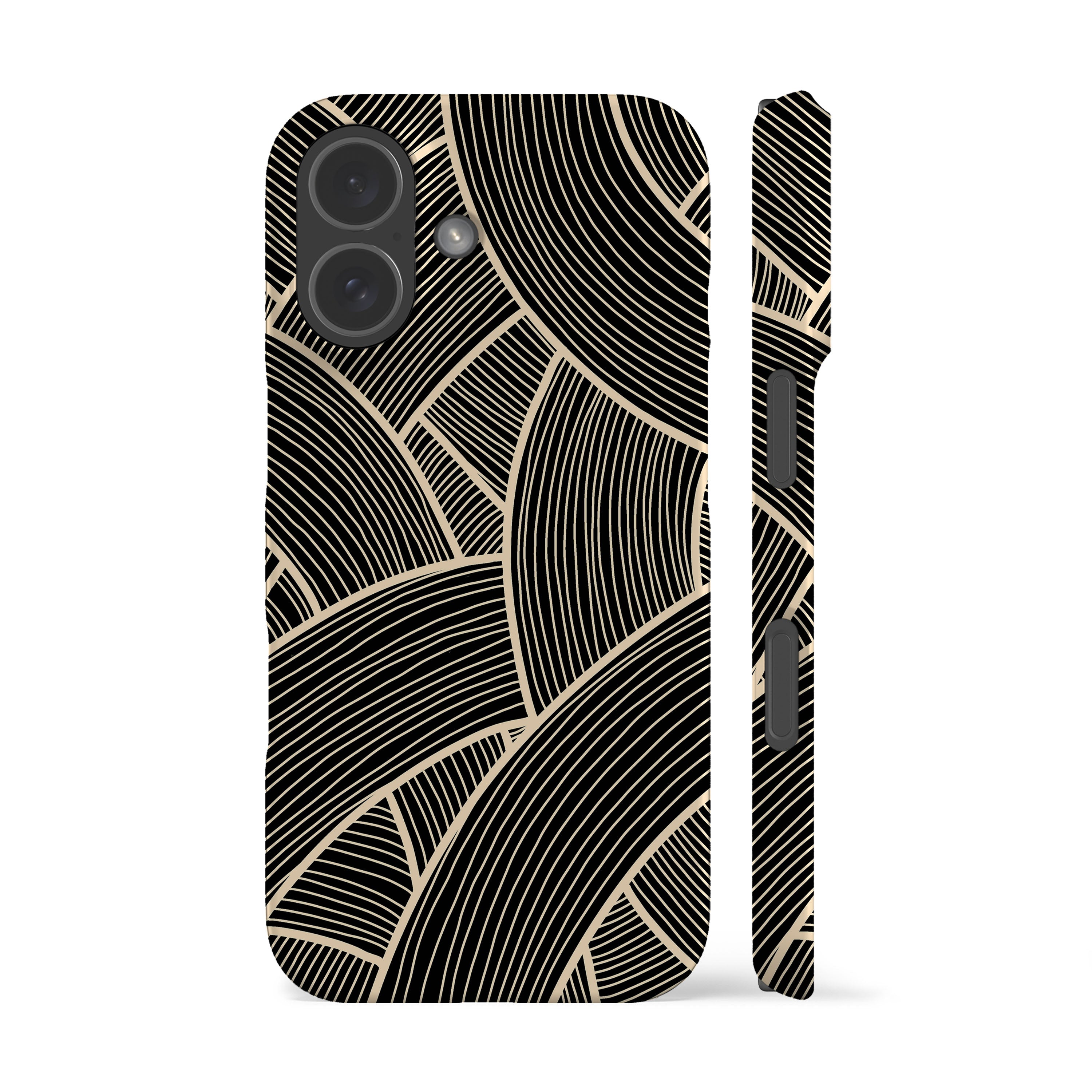 Japanese Line Art Black Phone Case