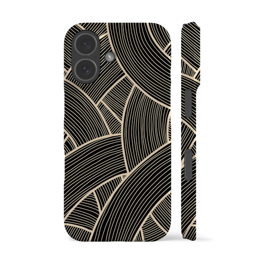 Japanese Line Art Black Phone Case