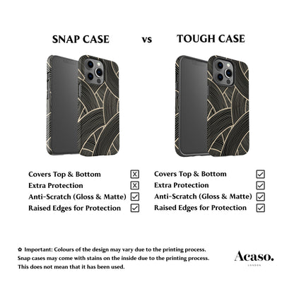 Japanese Line Art Black Phone Case