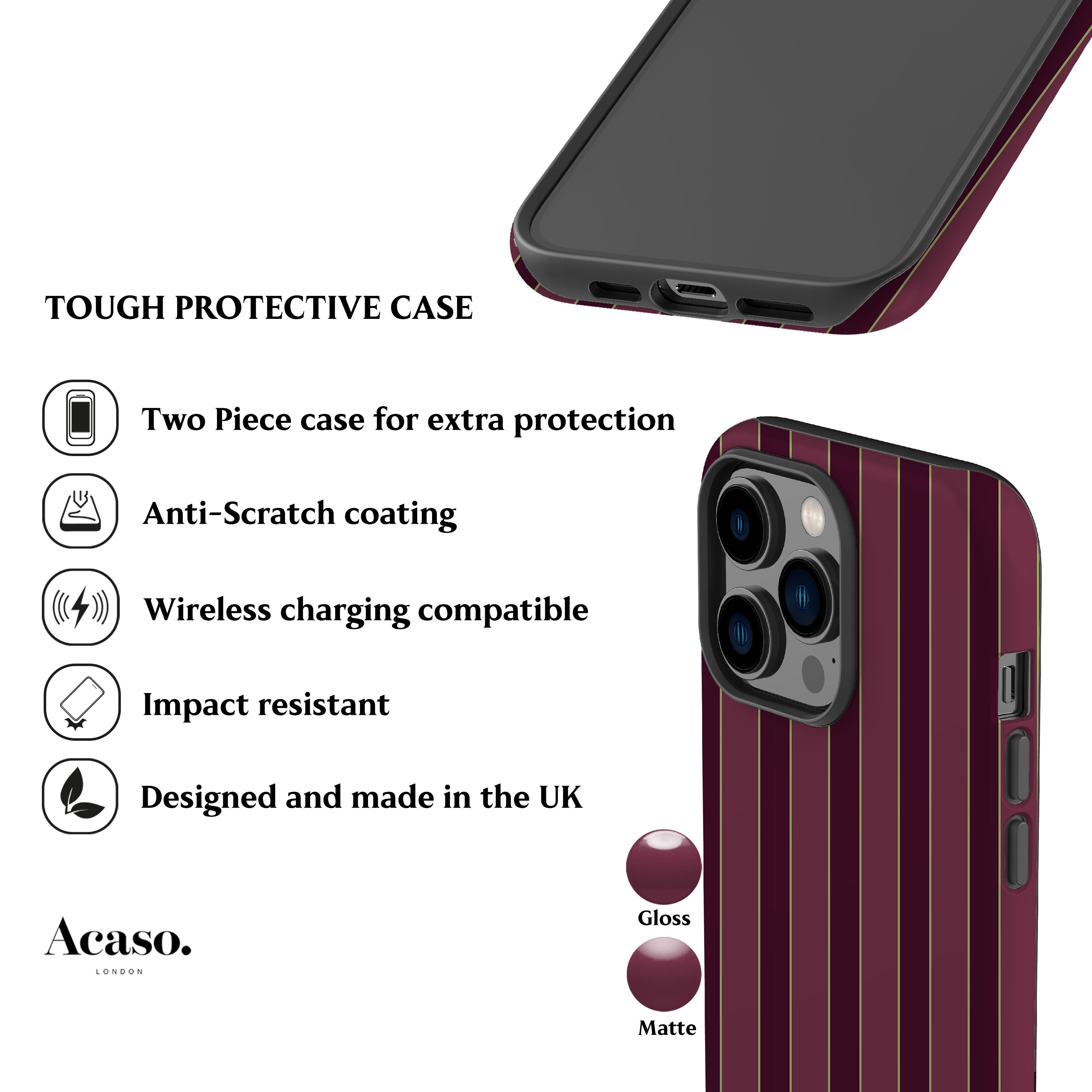 Jolly Deep Rose Stripes Phone Case
