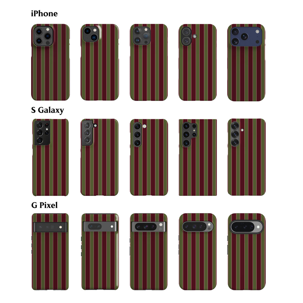 Jolly Maroon Green Stripes Phone Case