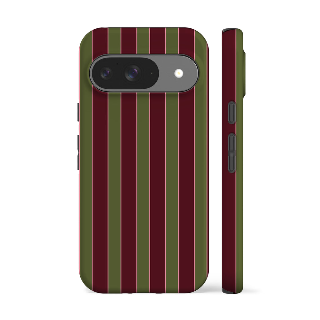 Jolly Maroon Green Stripes Phone Case