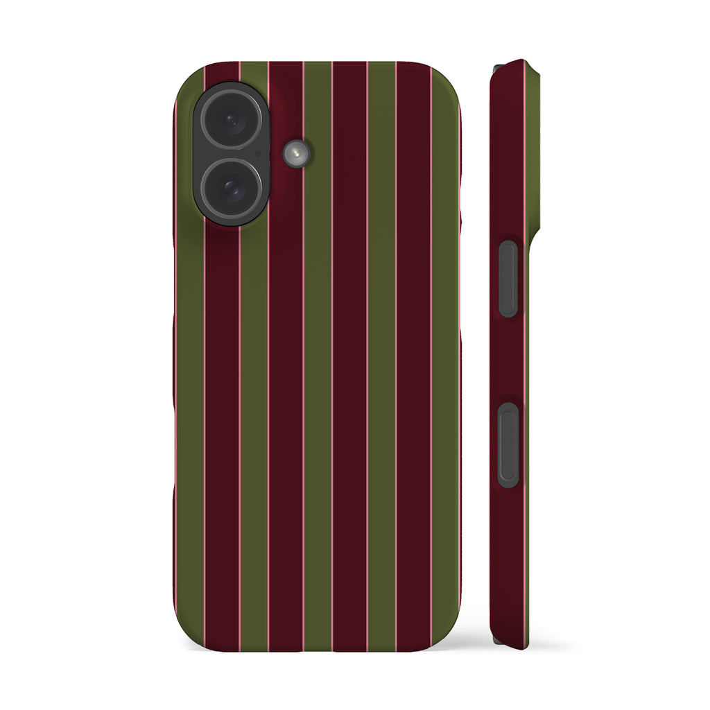 Jolly Maroon Green Stripes Phone Case
