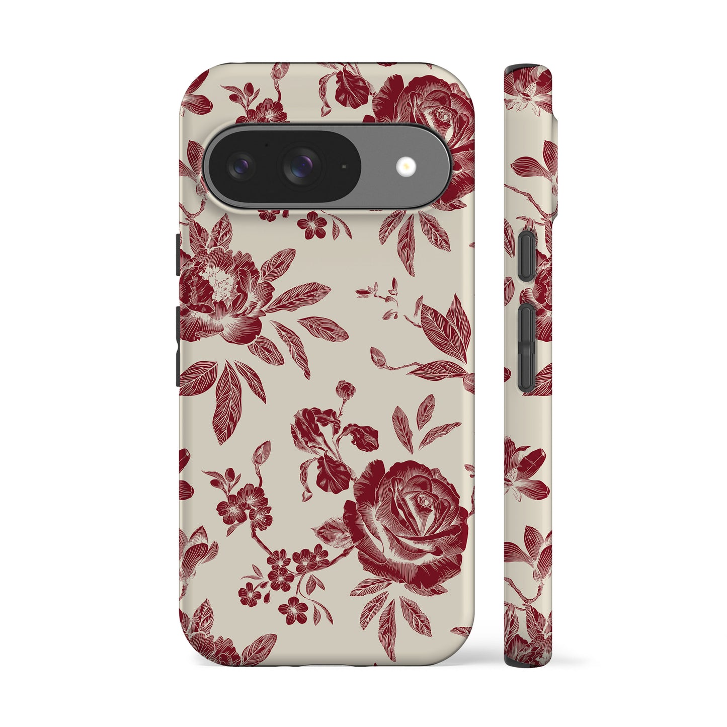 Jouy Maroon Flowers Phone Case